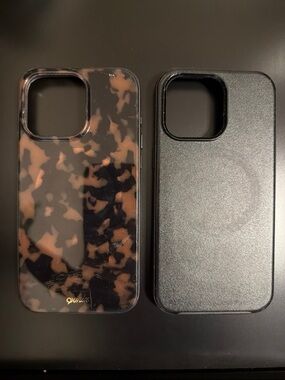 Black and Brown Tortoiseshell Phone Case for iPhone 15 Pro Max